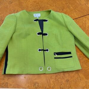 Worth Lime Green Blazer with Black Trim
